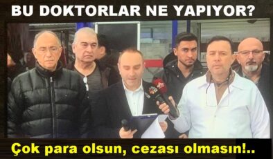 MUAYENEYİ BIRAKTILAR, HASTANE ÖNÜNDE TOPLANDILAR..