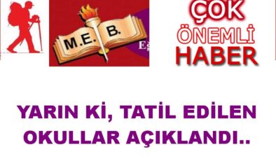 ORDU’DA ÜÇ  İLÇEDE DAHA OKULLAR TATİL..