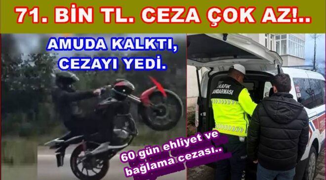 MOTOSİKLETLE HAVAYA KALKTI, BEDELİNİ AĞIR ÖDEDİ..