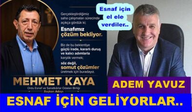 ESNAF VE SANATKARLAR ODASI İÇİN İKİ BAŞKAN BİRLEŞTİ..