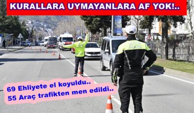 316 SÜRÜCÜYE KEMER TAKMAMA CEZASI KESİLDİ..