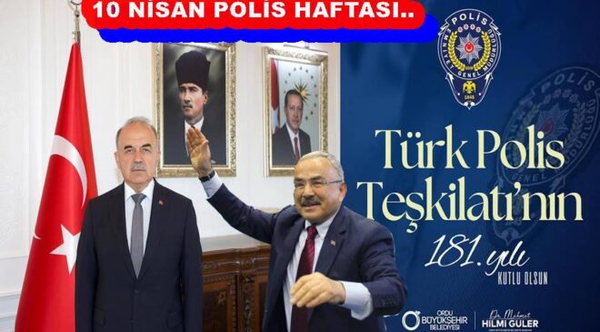 VALİ İLE BAŞKAN POLİS TEŞKİLATININ KURULUŞUNU KUTLADILAR..