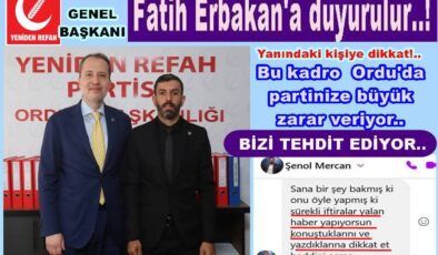YENİDEN REFAH PARTİSİNDEN RESMEN TEHDİT ve HAKARET..