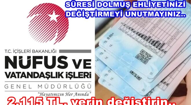 SÜRÜCÜ BELGESİ KULLANIM SÜRESİNİ GEÇİRENE CEZA…