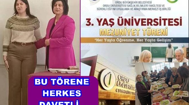 3. YAŞ ÜNİVERSİTE  EĞTİMİ MEZUNİYET TÖRENİ..
