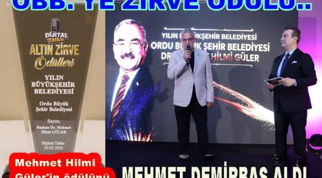 ORDU BÜYÜKŞEHİR BELEDİYESİ “ALTIN ZİRVE”Yİ KAPTI..