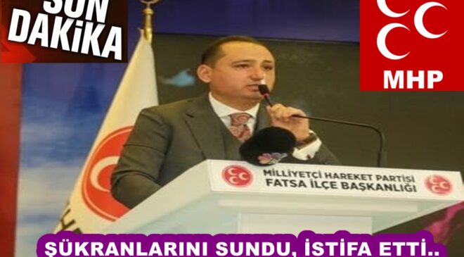 MHP. İLÇE BAŞKANLIĞINDAN İSTİFA ETTİ..
