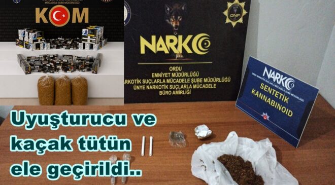 EKİPLER  UYUŞTRUCU VE KAÇAK TÜTÜN ELE GEÇİRDİ..