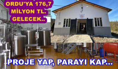 ORDU’DA YATIRIM  İÇİN 223 PROJEYE 291 MİLYON TL. VERİLECEK..